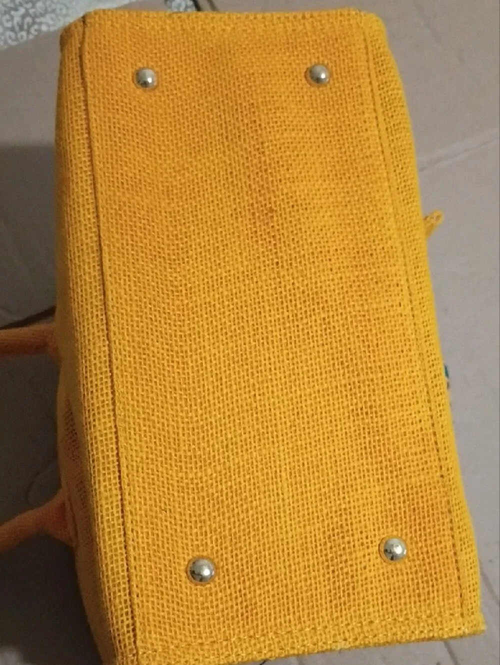 Bright Yellow Woven Satchel with Scarf-Wrapped Handle